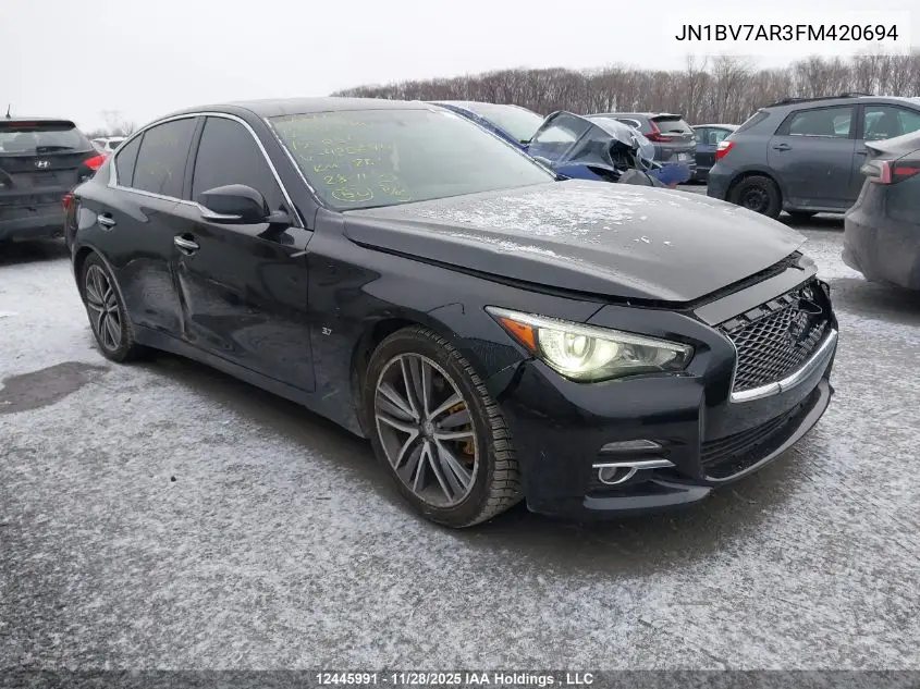 JN1BV7AR3FM420694 2015 Infiniti Q50 Sport