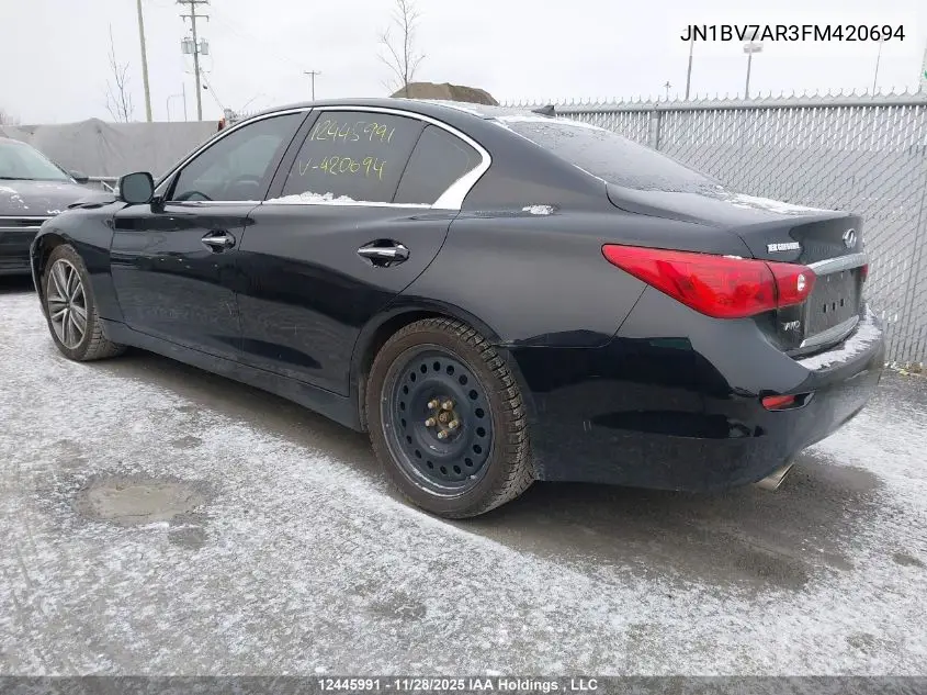 JN1BV7AR3FM420694 2015 Infiniti Q50 Sport