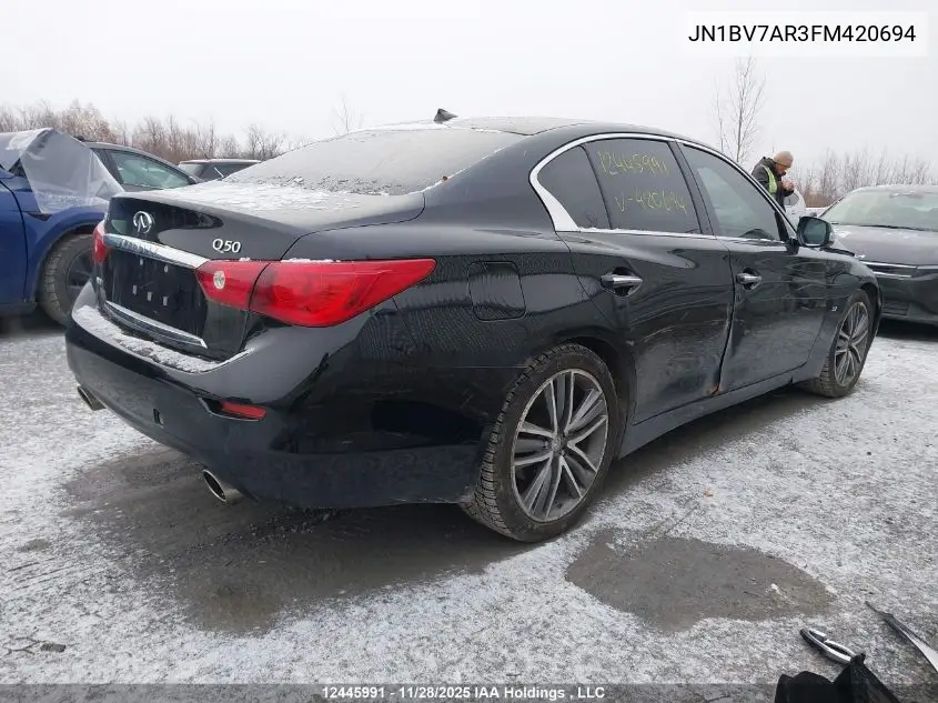 JN1BV7AR3FM420694 2015 Infiniti Q50 Sport