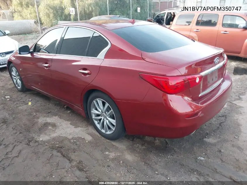 JN1BV7AP0FM350747 2015 Infiniti Q50 Premium