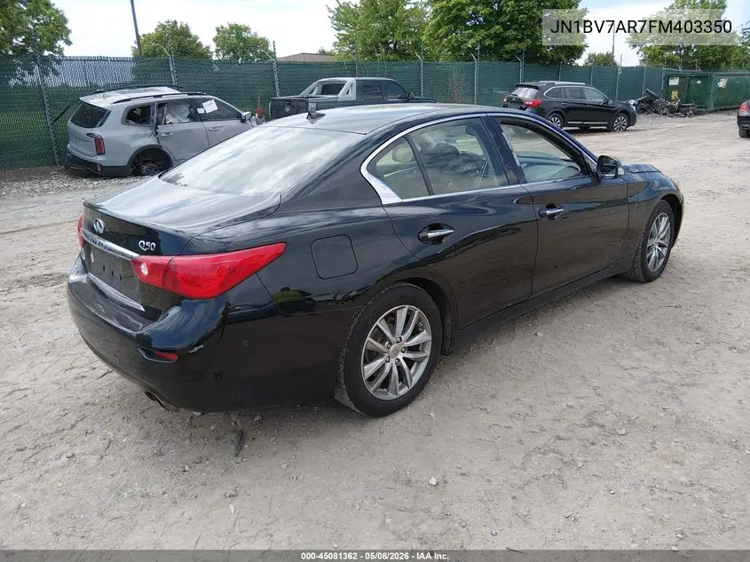 JN1BV7AR7FM403350 2015 Infiniti Q50 Premium