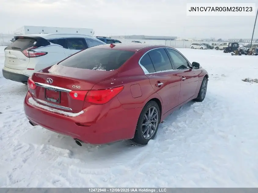 JN1CV7AR0GM250123 2016 Infiniti Q50 2.0T Base