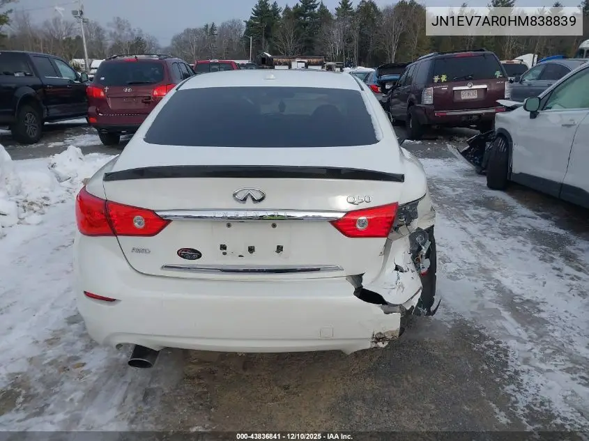 JN1EV7AR0HM838839 2017 Infiniti Q50 3.0T Premium/3.0T Signature Edition/3.0T Sport