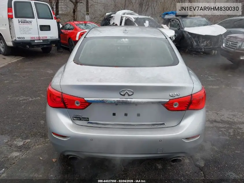 JN1EV7AR9HM830030 2017 Infiniti Q50 3.0T Premium