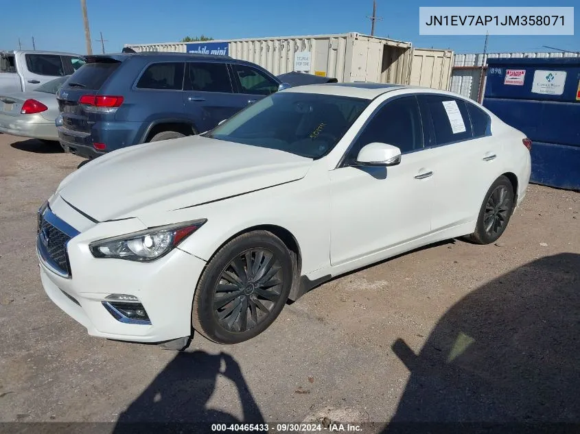 JN1EV7AP1JM358071 2018 Infiniti Q50 Luxe/Sport