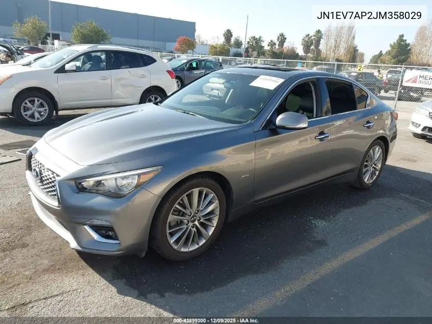 JN1EV7AP2JM358029 2018 Infiniti Q50 3.0T Luxe