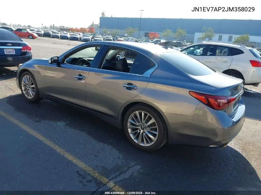 JN1EV7AP2JM358029 2018 Infiniti Q50 3.0T Luxe