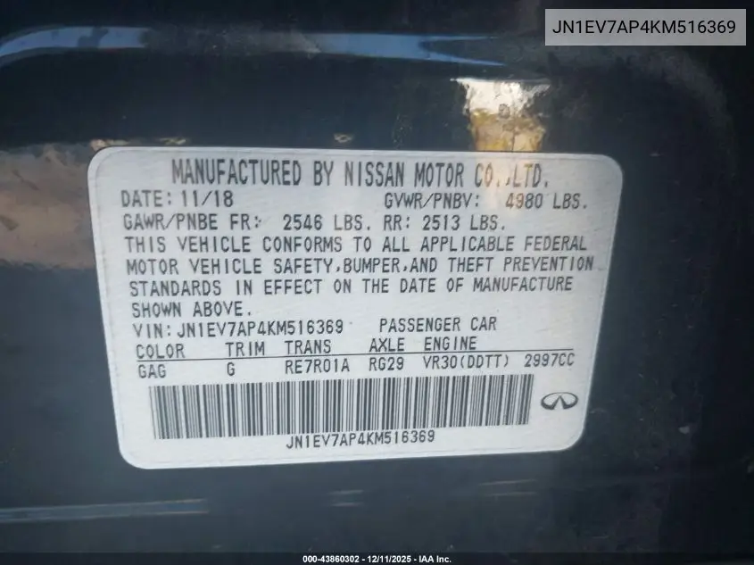 JN1EV7AP4KM516369 2019 Infiniti Q50 3.0T Luxe