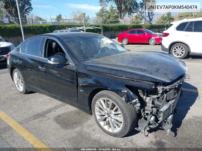 JN1EV7AP0KM540474 2019 Infiniti Q50 3.0T Luxe
