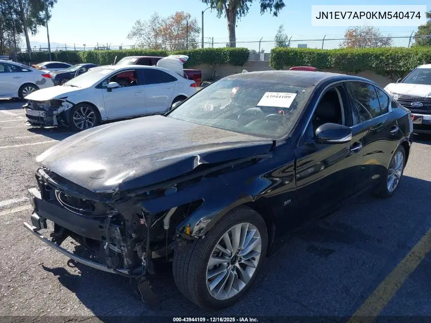 JN1EV7AP0KM540474 2019 Infiniti Q50 3.0T Luxe