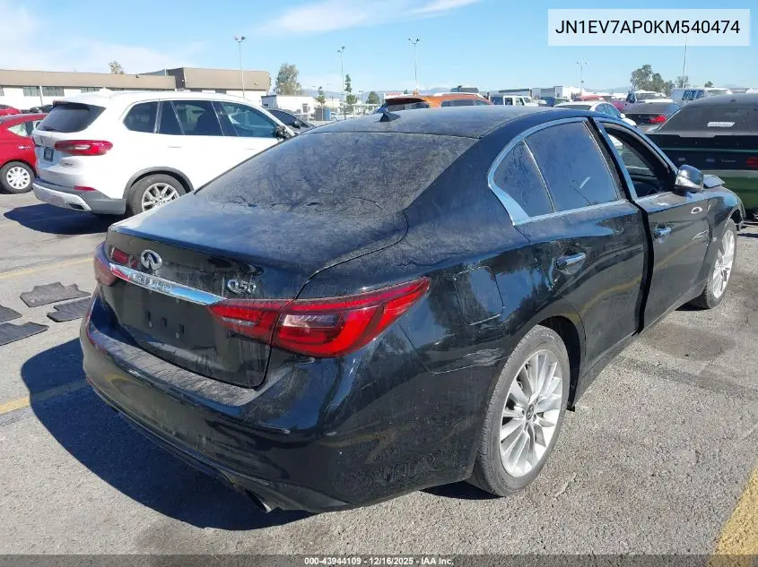 JN1EV7AP0KM540474 2019 Infiniti Q50 3.0T Luxe