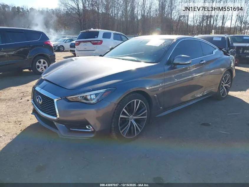JN1EV7EL3HM551694 2017 Infiniti Q60 3.0T Premium