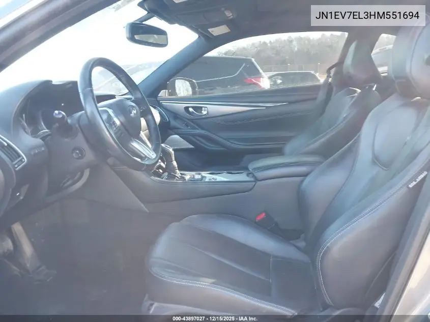 JN1EV7EL3HM551694 2017 Infiniti Q60 3.0T Premium