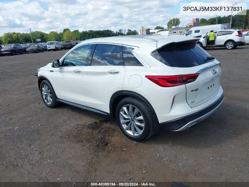 3PCAJ5M33KF137831 2019 Infiniti Qx50 Luxe