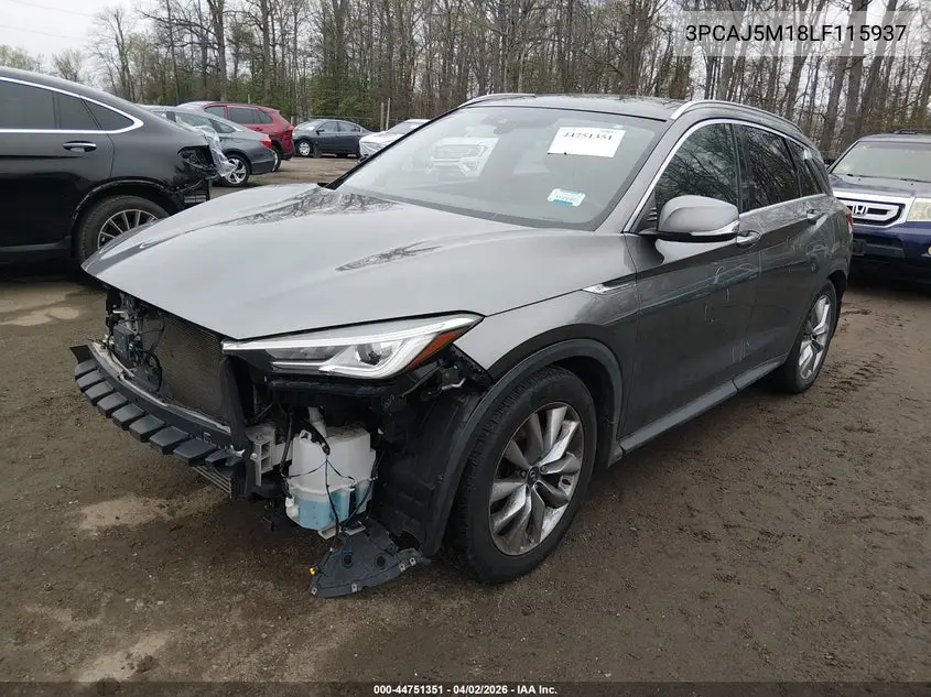 2020 Infiniti Qx50 Luxe VIN: 3PCAJ5M18LF115937 Lot: 44751351