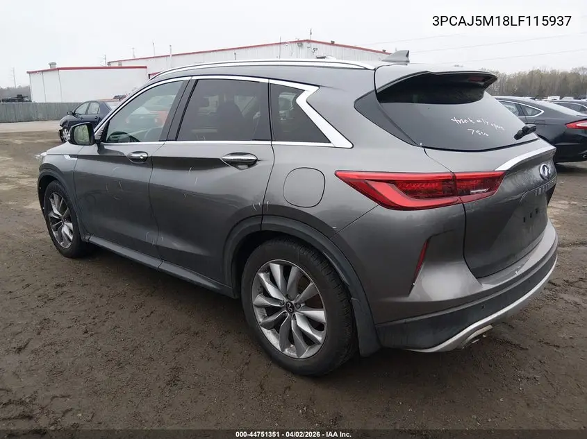 2020 Infiniti Qx50 Luxe VIN: 3PCAJ5M18LF115937 Lot: 44751351