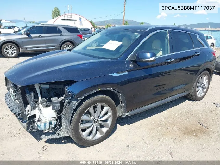 3PCAJ5BB8MF117037 2021 Infiniti Qx50 Luxe Awd