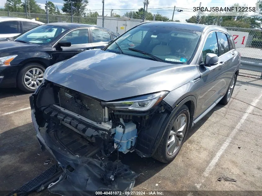 3PCAJ5BA4NF122258 2022 Infiniti Qx50 Luxe