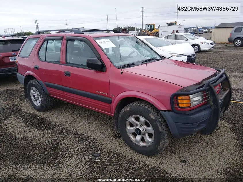 1998 Isuzu Rodeo Ls/S VIN: 4S2CM58W3W4356729 Lot: 45309428