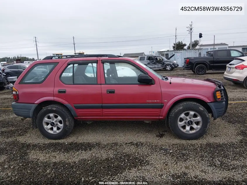 1998 Isuzu Rodeo Ls/S VIN: 4S2CM58W3W4356729 Lot: 45309428