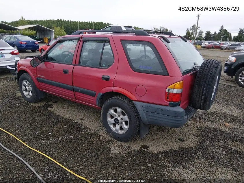 1998 Isuzu Rodeo Ls/S VIN: 4S2CM58W3W4356729 Lot: 45309428