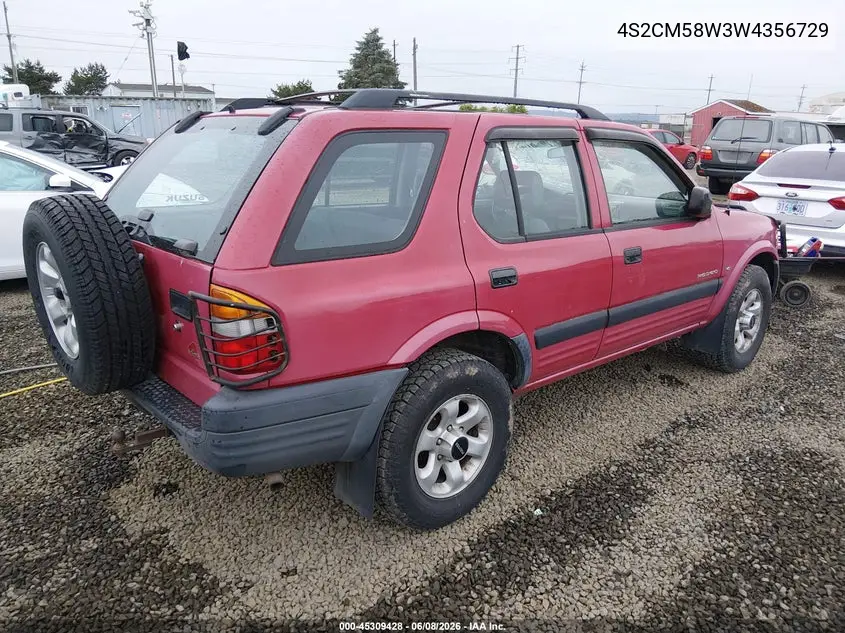 1998 Isuzu Rodeo Ls/S VIN: 4S2CM58W3W4356729 Lot: 45309428