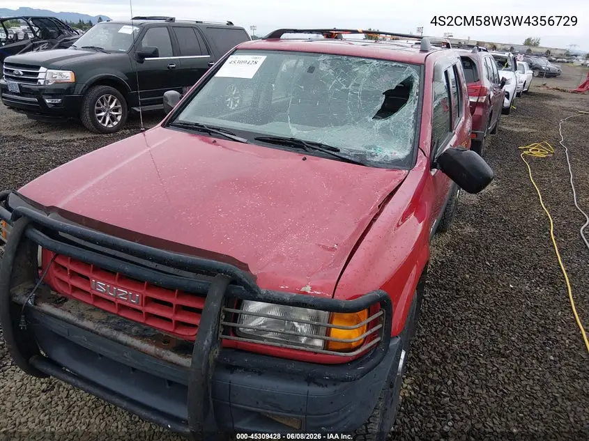 1998 Isuzu Rodeo Ls/S VIN: 4S2CM58W3W4356729 Lot: 45309428