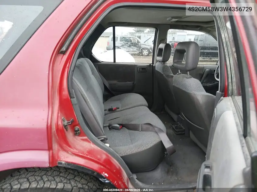 1998 Isuzu Rodeo Ls/S VIN: 4S2CM58W3W4356729 Lot: 45309428