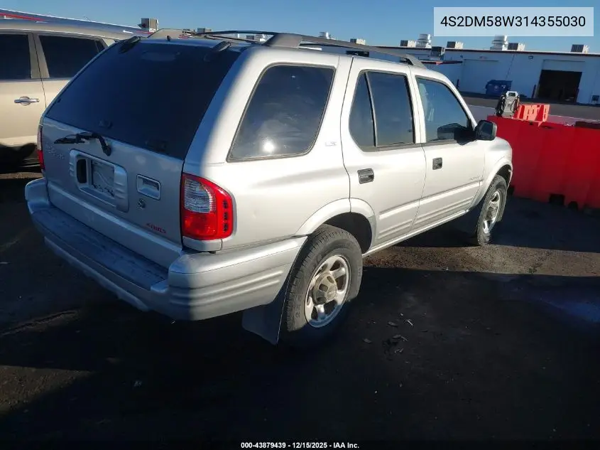 4S2DM58W314355030 2001 Isuzu Rodeo Ls 3.2L/Ls 3.2L V6/Lse 3.2L V6/S/S 3.2L V6