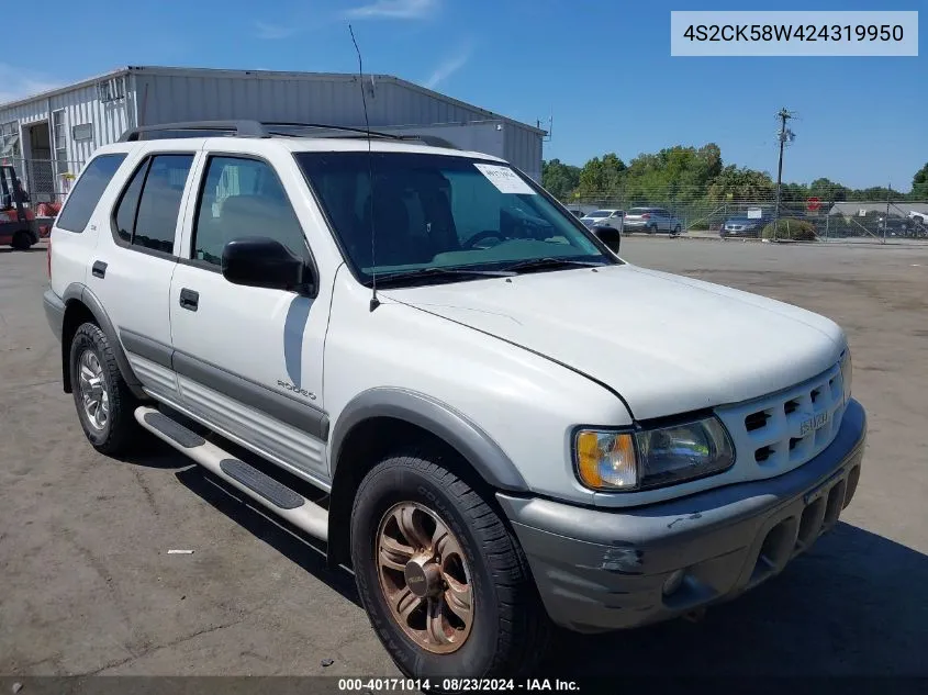 4S2CK58W424319950 2002 Isuzu Rodeo Ls 3.2L V6/Lse 3.2L V6/S 3.2L V6