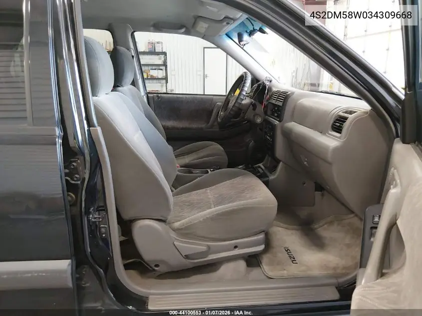 2003 Isuzu Rodeo S 3.2L V6 VIN: 4S2DM58W034309668 Lot: 44100553