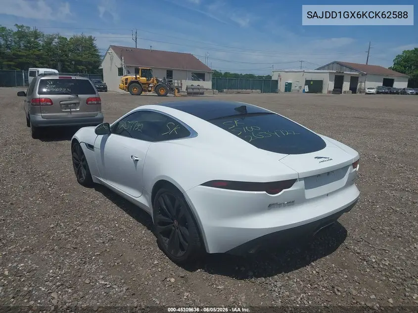 2019 Jaguar F-Type P300 VIN: SAJDD1GX6KCK62588 Lot: 45309636