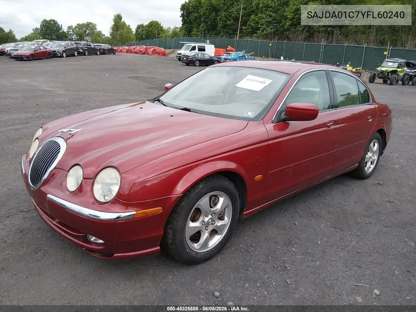2000 Jaguar S-Type 3.0L V6 VIN: SAJDA01C7YFL60240 Lot: 45325508