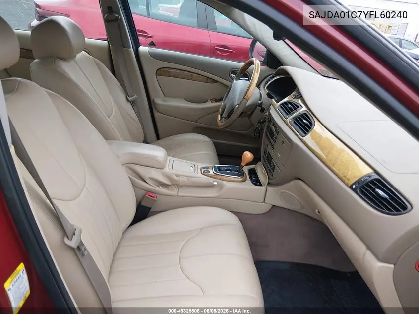 2000 Jaguar S-Type 3.0L V6 VIN: SAJDA01C7YFL60240 Lot: 45325508