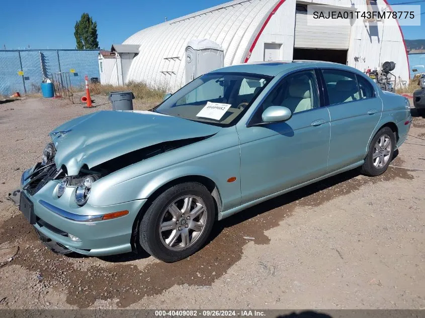 SAJEA01T43FM78775 2003 Jaguar S-Type