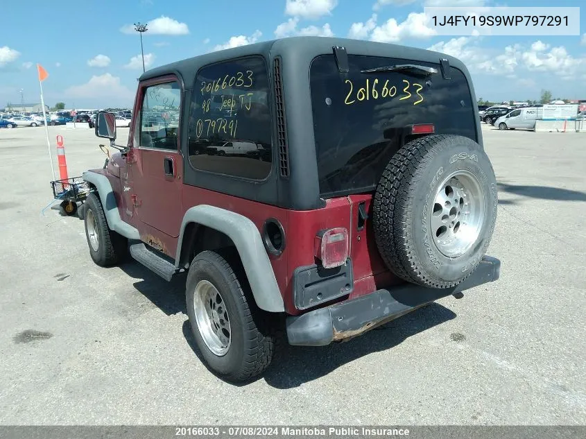 1J4FY19S9WP797291 1998 Jeep Tj Sport