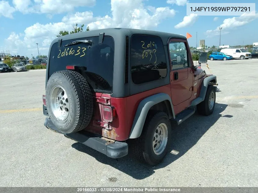 1998 Jeep Tj Sport VIN: 1J4FY19S9WP797291 Lot: 20166033