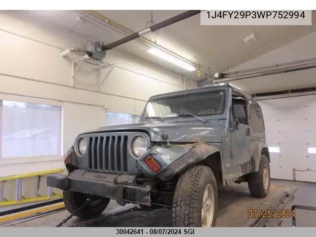 1998 Jeep Wrangler / Tj Se VIN: 1J4FY29P3WP752994 Lot: 30042641