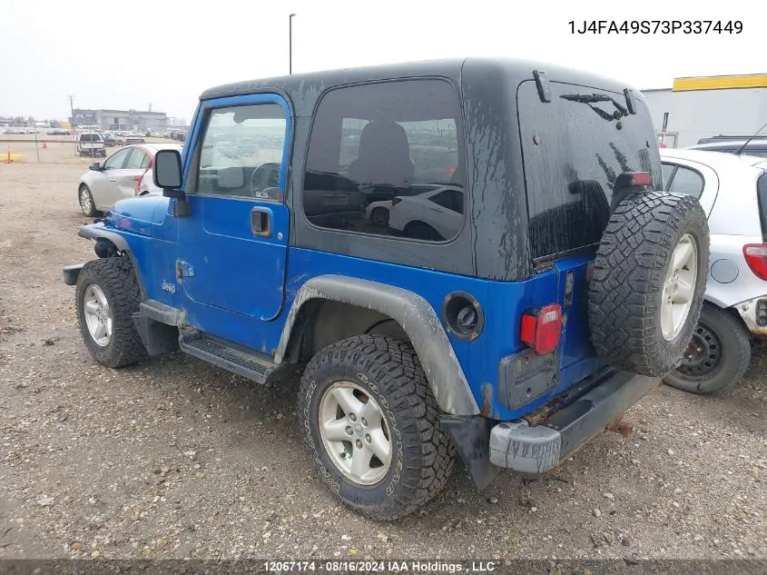 2003 Jeep Tj VIN: 1J4FA49S73P337449 Lot: 12067174