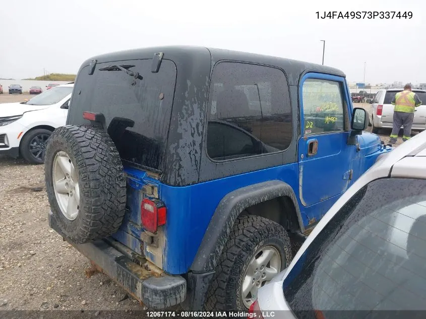 2003 Jeep Tj VIN: 1J4FA49S73P337449 Lot: 12067174