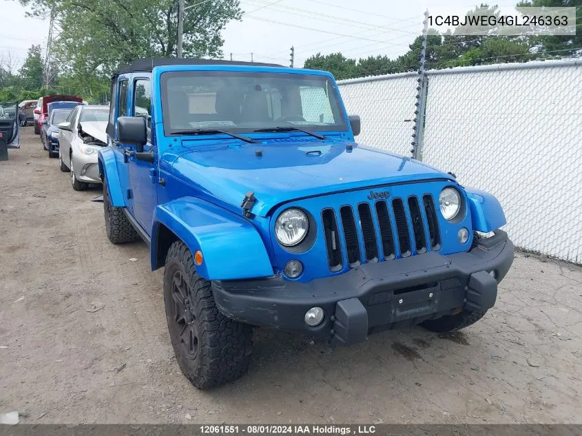 2016 Jeep Tj VIN: 1C4BJWEG4GL246363 Lot: 12061551