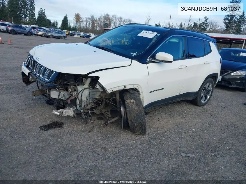 3C4NJDCB9HT681037 2017 Jeep New Compass Limited 4X4