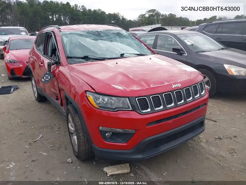 3C4NJCBB0HT643000 2017 Jeep New Compass Latitude Fwd