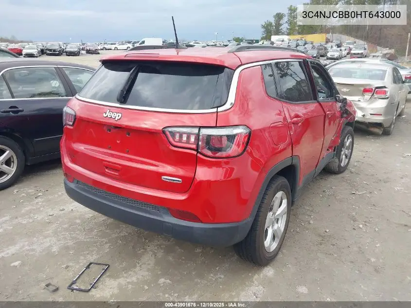 3C4NJCBB0HT643000 2017 Jeep New Compass Latitude Fwd