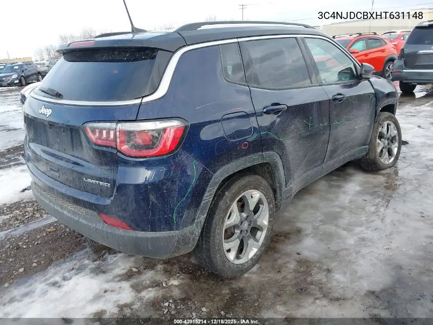 3C4NJDCBXHT631148 2017 Jeep New Compass Limited 4X4