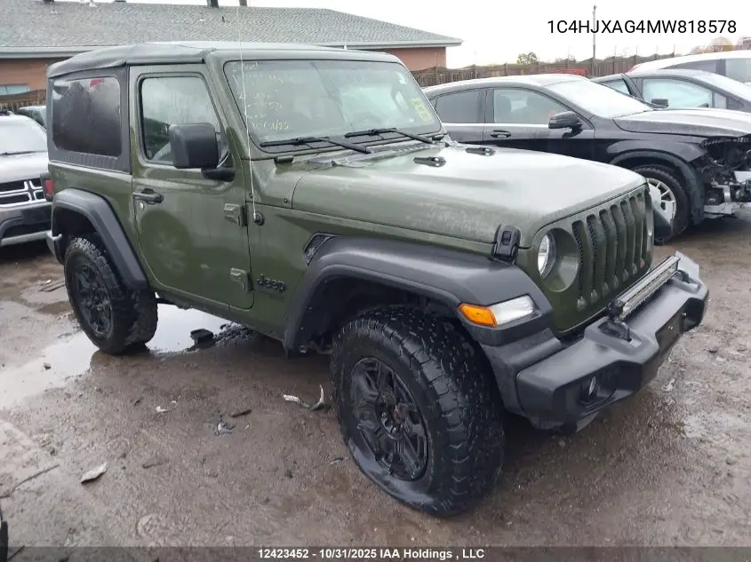 1C4HJXAG4MW818578 2021 Jeep Tj