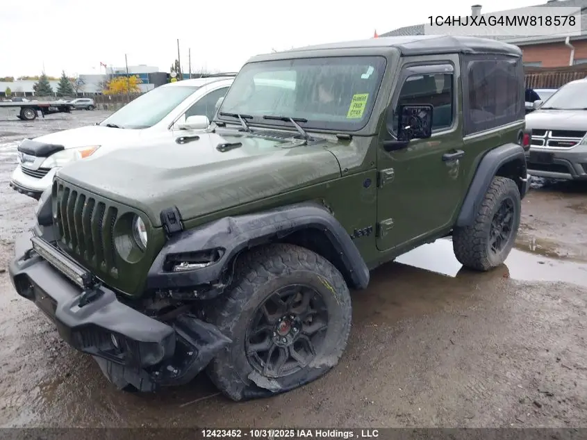 1C4HJXAG4MW818578 2021 Jeep Tj