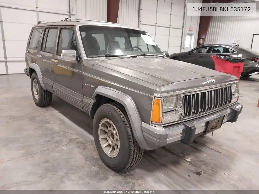 1J4FJ58L8KL535172 1989 Jeep Cherokee Laredo