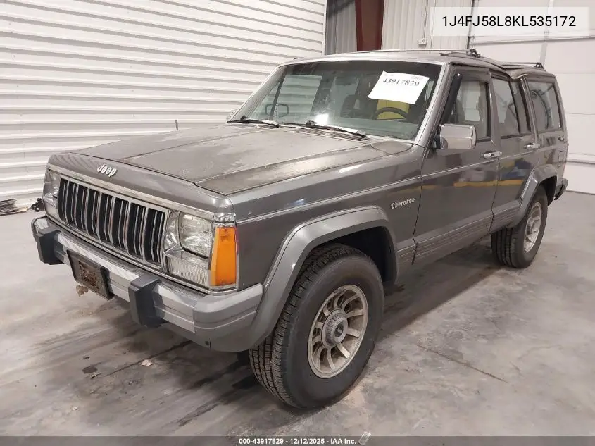 1J4FJ58L8KL535172 1989 Jeep Cherokee Laredo