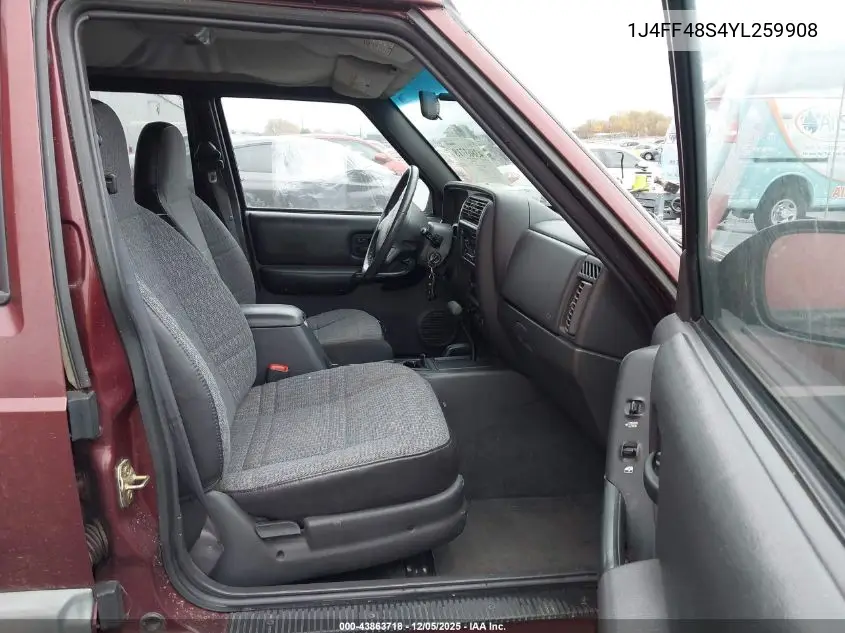 1J4FF48S4YL259908 2000 Jeep Cherokee Sport